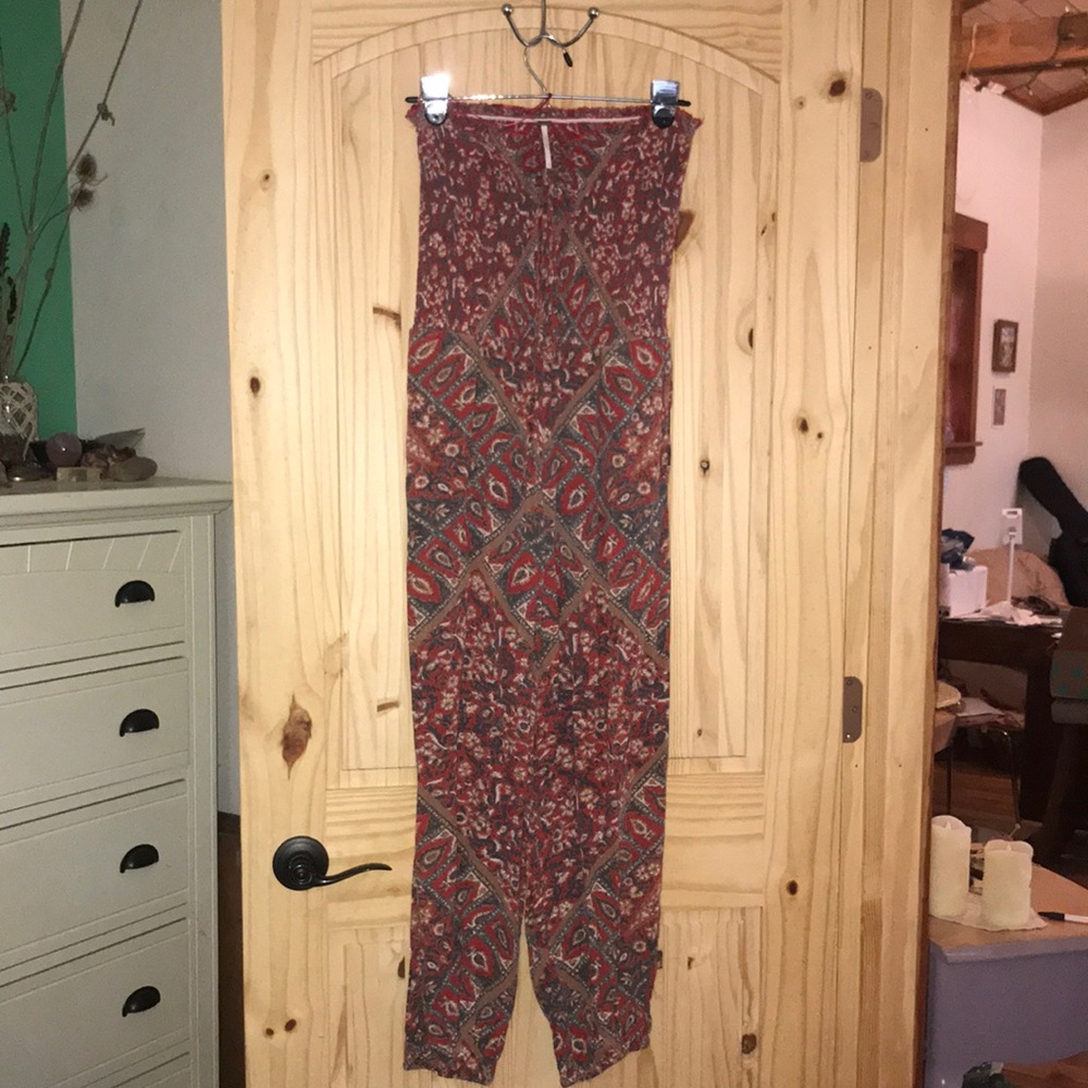 Free people smocked strapless jumpsuit - Picture 2 of 11